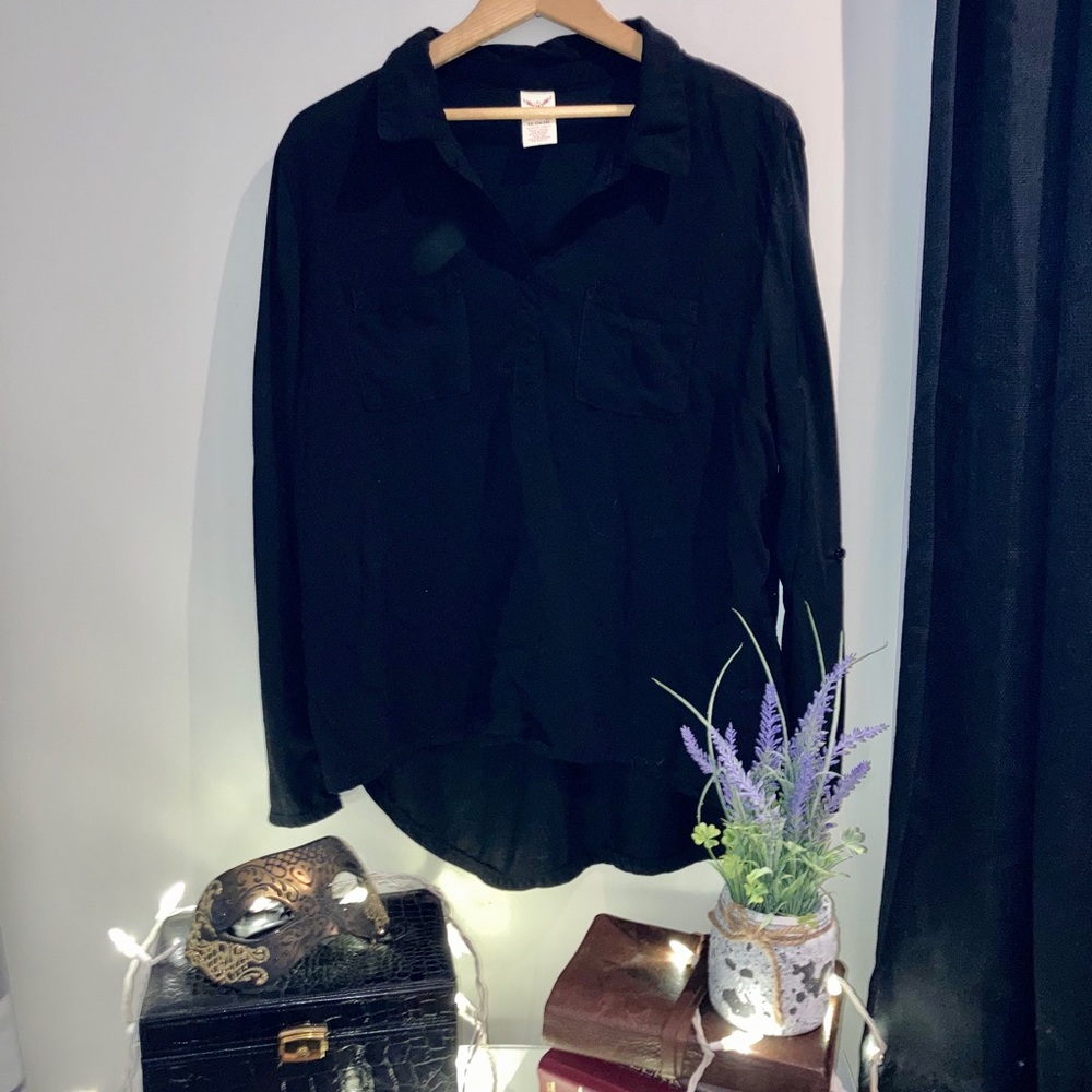Black Double Breasted Shirt